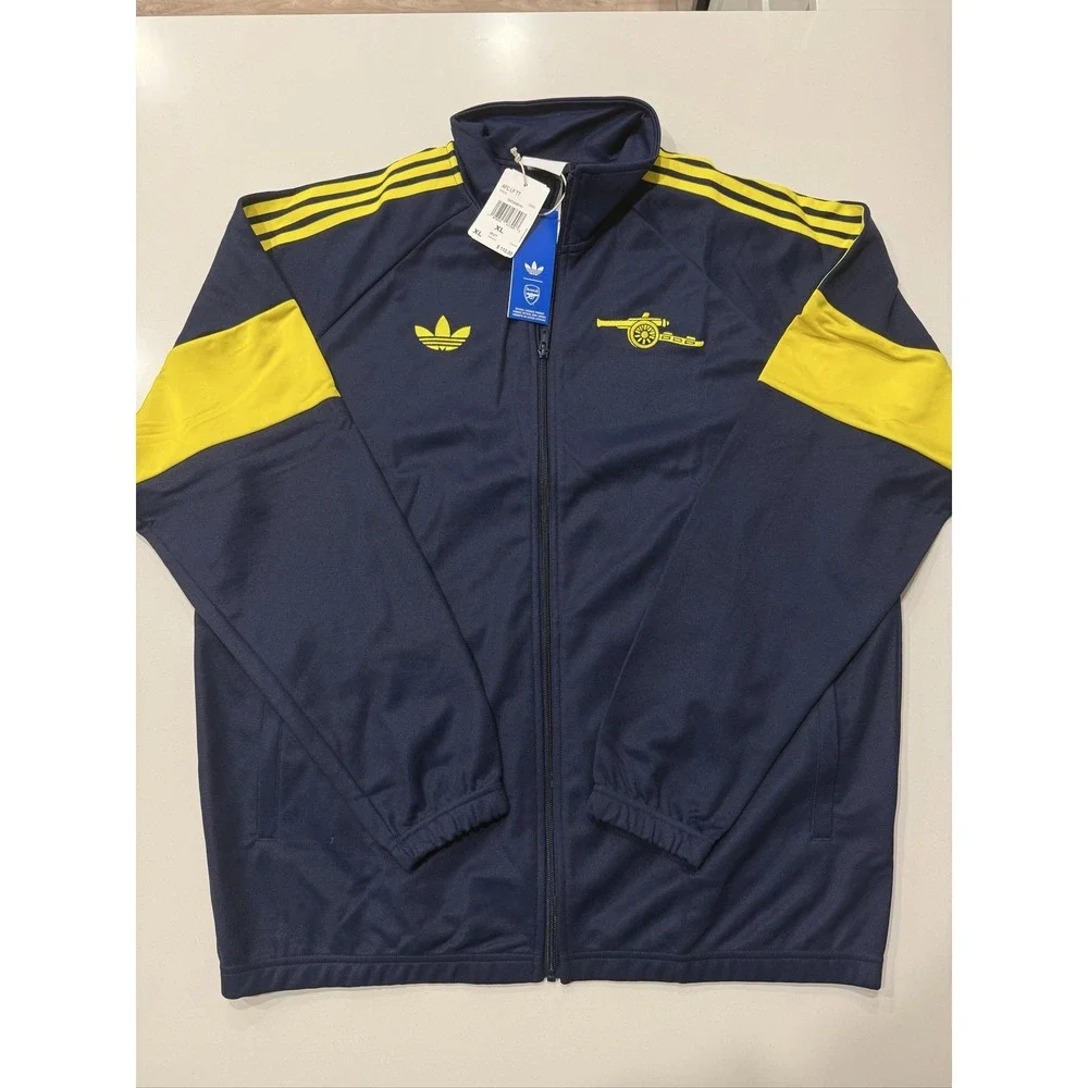 adidas AFC LF TT Track Jacket Men's XL Arsenal Navy Blue Yellow JZ5802